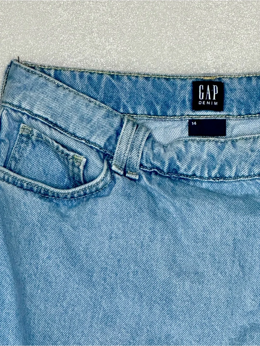 GAP Kids Denim Button-Front Wrap Mini Skirt (shorts) Sz 14